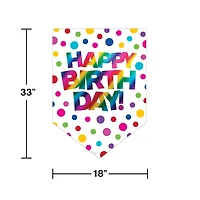 Rainbow Foil Happy Birthday Door Sign