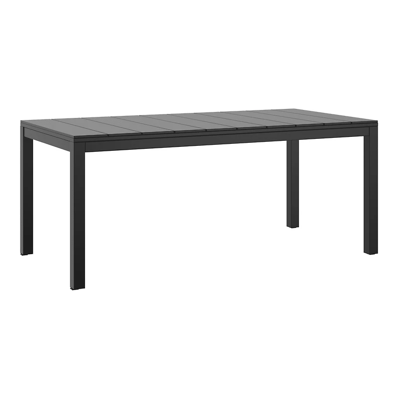 Mainstays Cobble Hill Steel Outdoor Extendable Dining Table, Black