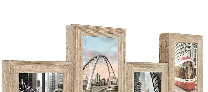 Hometrends Oldal Offset Collage Frame 4 Openings 21.25x10.25in, Collage frame 4 openings