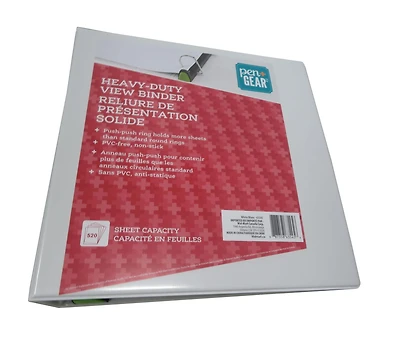 PEN+GEAR HEAVY DUTY VIEW 2`` BINDER WHITE