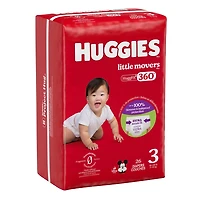 Huggies Little Movers HuggFit 360° Baby Diapers with 360° Waistband, Size 2 (16-28 lbs), 26 Count