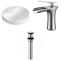 American Imaginations AI-34030 18.25 pouces W Drop dans le récipient blanc pour le perçage central de 1 trou