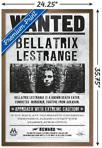 The Wizarding World: Harry Potter - Bellatrix Wanted Poster Wall Poster
