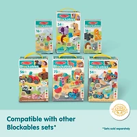 Melissa & Doug Blockables™ Vehicles Snap And Play, Mix And Match Connectable Wooden Building Blocks Play Set Toy for Preschool Boys And Girls (54 Pcs) - FSC Certified