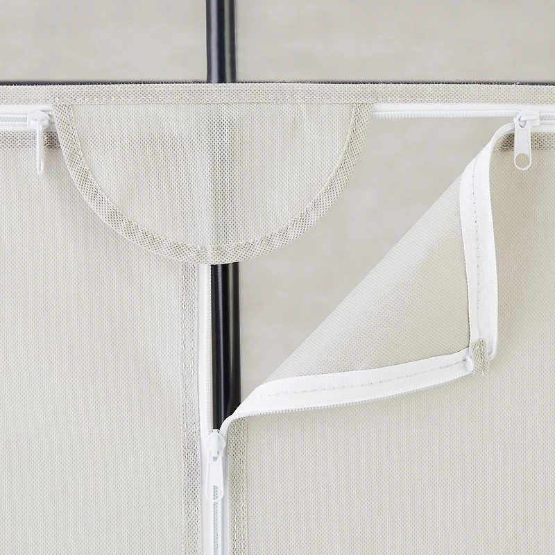 Mainstays Placard de 152,4 cm en métal, Placard à vêtements à fermeture éclair extra large à un seul niveau en acier, chambre à coucher, pierre ponce grise Taille de l'article :152,4 cm x 50,8 cm x 161,3 cm