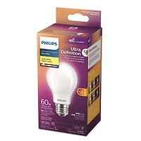 Philips LED Ultra Definition 60W A19 Soft White Glass Frosted, PHL LED 60W A19 SW