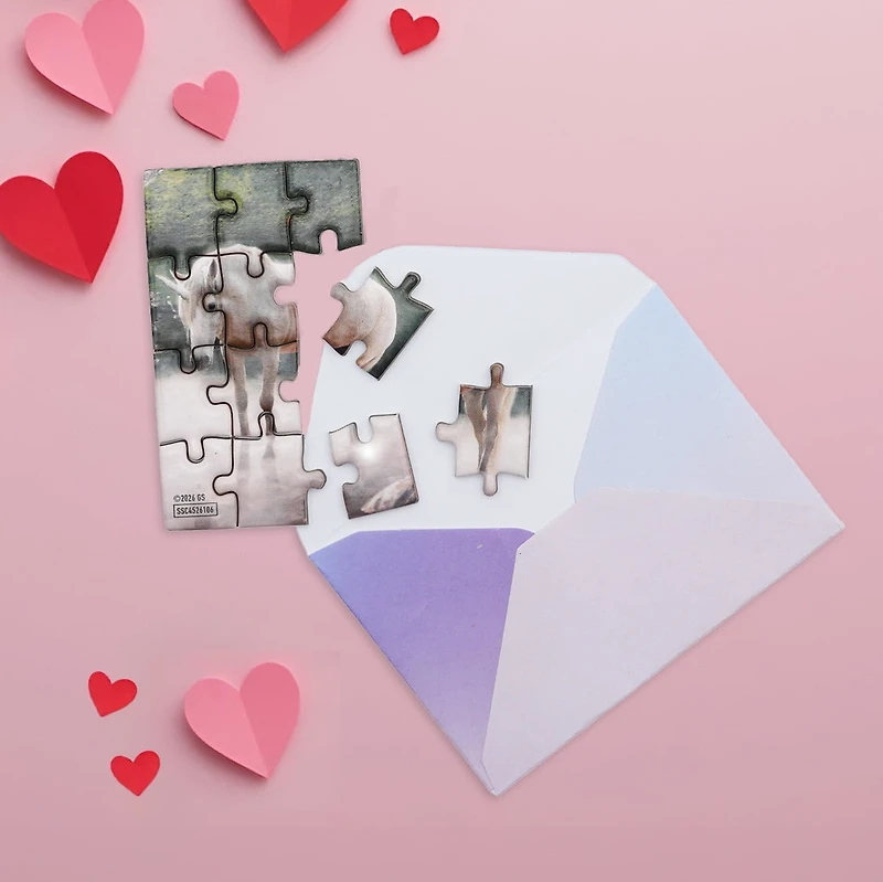 Magical Unicorn Valentine Puzzle Cards for Kids, 16-Count, by Lolli & Pip