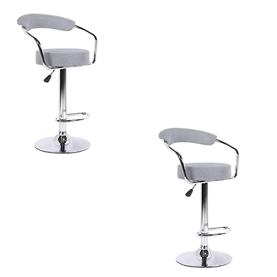 Tabouret réglable de la collection Heavenly avec base en acier inoxydable LOT DE 2