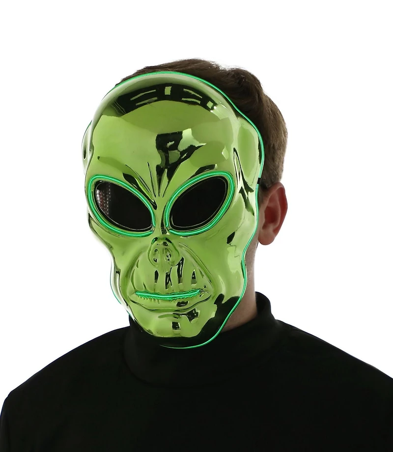 Façon de célébrer adulte unisexe Halloween EL fil espacé masque accessoire de déguisement Taille unique