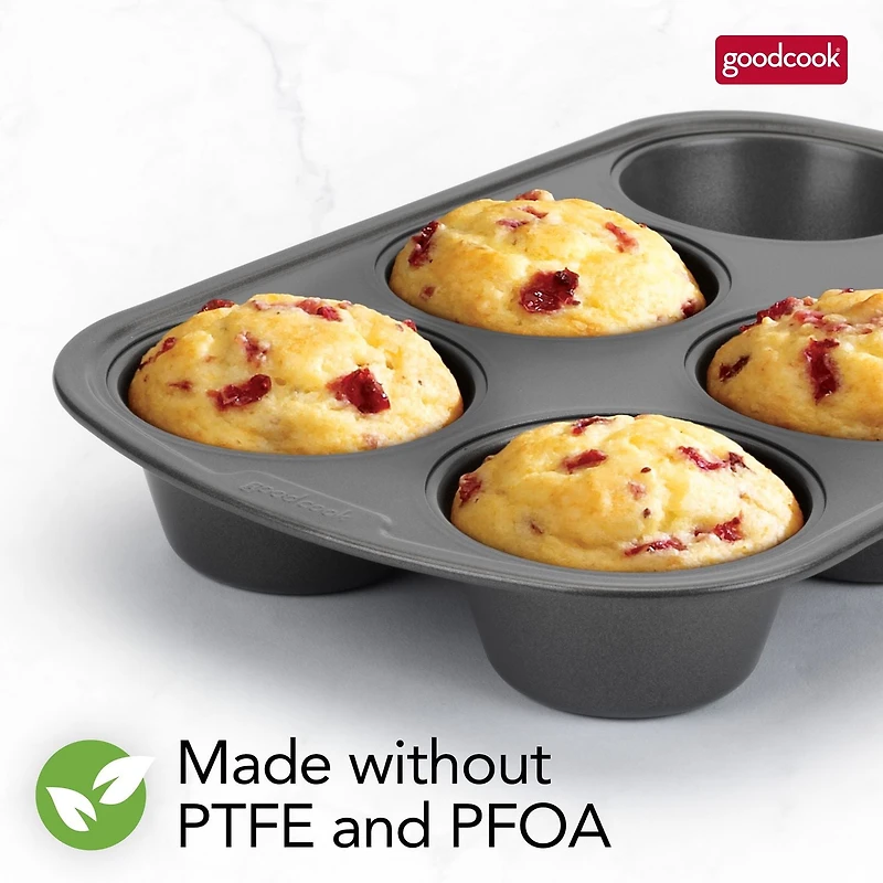 Goodcook Non-Stick Texas Muffin Pan, 6 Cup, Muffin Pan