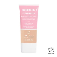 COVERGIRL - Fond de teint couvergance légère Clean Fresh, formulé sans parabènes, sulfates, huile minérale et talc. Enrichi en niacinamide, lait de coco et aloès, 100 % végétalien et sans cruauté enve