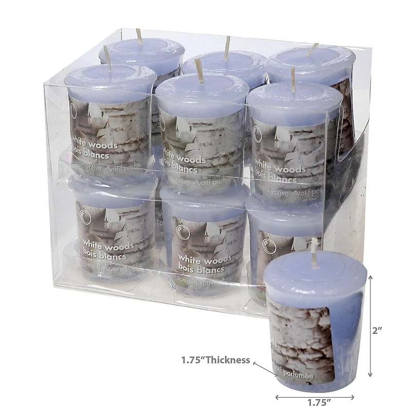 Mushroom Votive White Woods  - Set of 12