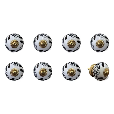 KNOB-IT VINTAGE HANDPAINTED CERAMIC KNOBS (8 Pack) K000001