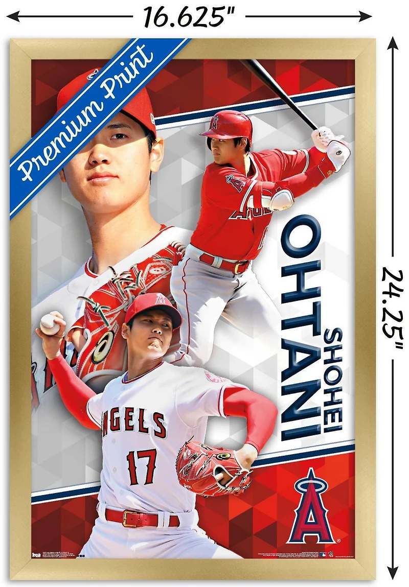 MLB Los Angeles Angels - Shohei Ohtani 18 Wall Poster, 22.375" x 34" Framed