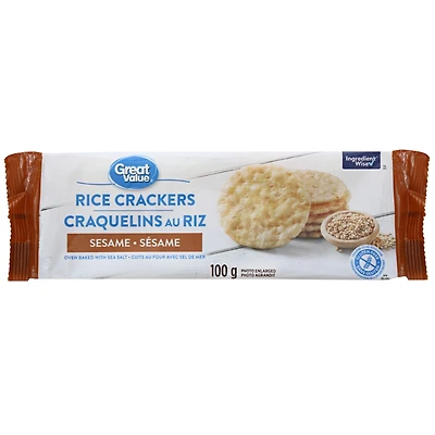 Great Value Sesame Rice Crackers, 100 g