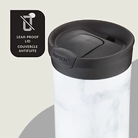 Tasse de voyage isotherme Contigo Huron 2.0 Couture, acier inoxydable, 591 mL (20 oz), couvercle SNAPSEAL, marbre blanc