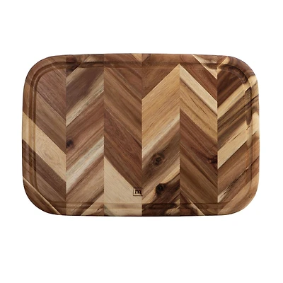 Architec 13 x 19 Herringbone Acacia Wood Cutting, Carving, and Serving Board
