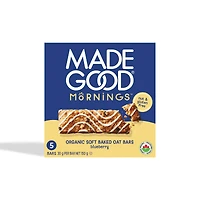 MadeGood Mornings Blueberry Soft Baked Oat Bars 5pk, 5 x 30 g