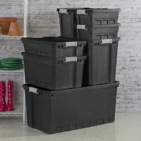 Sterilite 28L Modular Stackers, Black - 6 Pk