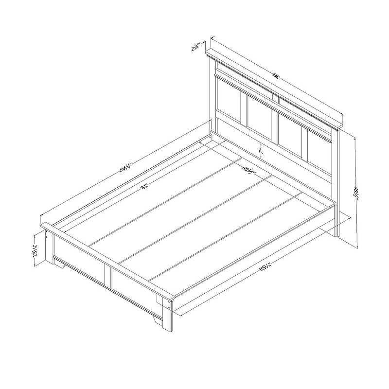 Platform Bed and Headboard Set from the collection Versa South Shore