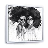 Designart Portrait of African American Woman XI FLOAT FRAME WALL ART
