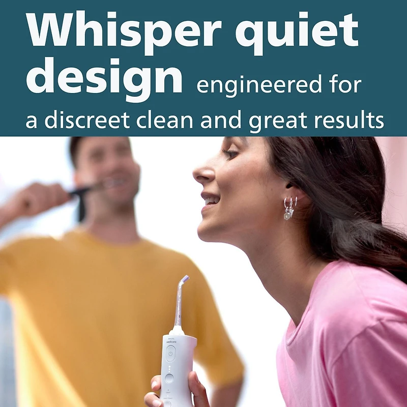 Philips Sonicare Power Flosser 3000 sans fil, irrigateur buccal, blanc, HX3826/21