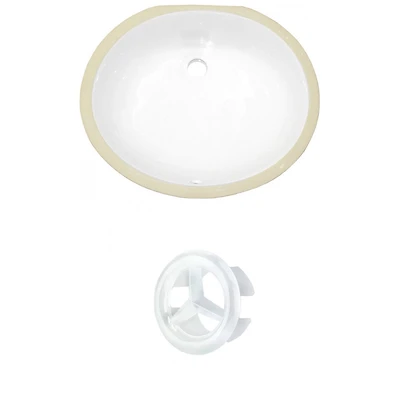 in. W CSA Oval Bathroom Undermount Sink Set In White