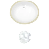 in. W CSA Oval Bathroom Undermount Sink Set In White