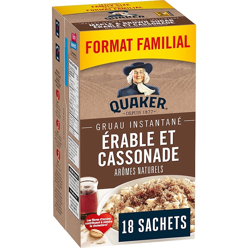 Quaker Maple & Brown Sugar Flavour Instant Oatmeal, 774g