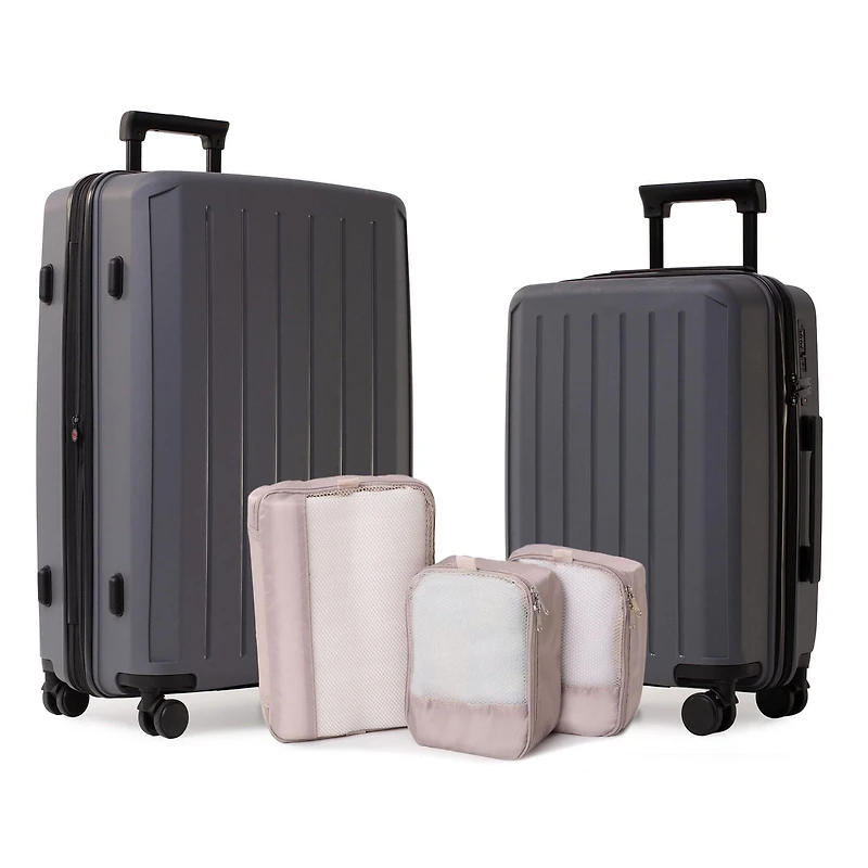5-Piece Hardside Luggage Set: 28" Spinner Suitcase, 20" Carry-On & 3 Packing Cubes