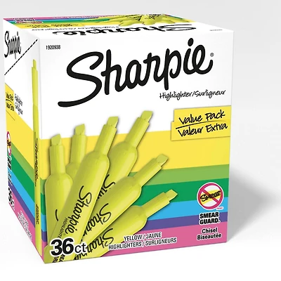 Surligneurs à réservoir Sharpie, pointe biseautée, jaune