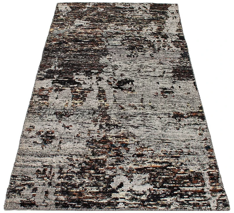 ECARPETGALLERY 5'5" x 7'9" Transitional Sari Silk Hand-knotted Area Rug for Living Room, Dining Room and Bedroom in Grey