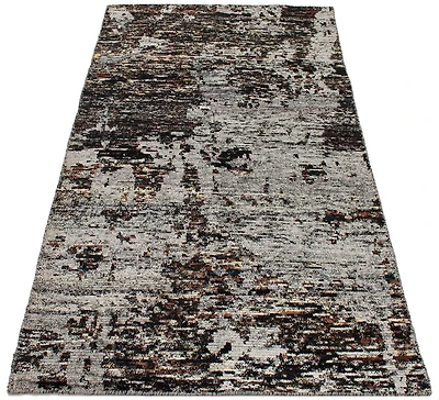 ECARPETGALLERY 5'5" x 7'9" Transitional Sari Silk Hand-knotted Area Rug for Living Room, Dining Room and Bedroom in Grey