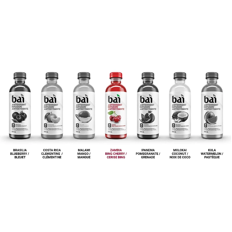 Bai Antioxidant Infusion Low Calorie Beverage, Zambia Bing Cherry, 530 mL