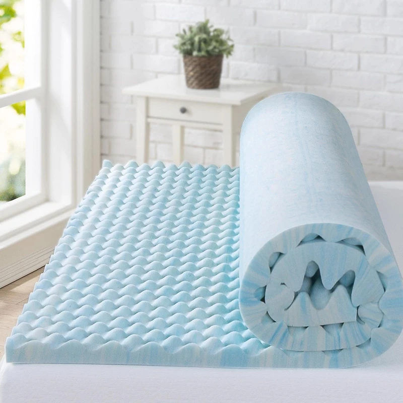 Zinus Spa Sensations inch Swirl Cooling Gel Memory Foam Air Flow Mattress Topper, Twin, Full, Queen