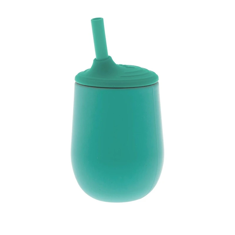 Nûby™ Gobelet d'Apprentissage pour Tout-Petit en Silicone, 100 % Silicone avec Paille TOUCH FLOW™ - Aqua