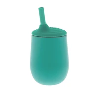 Nûby™ Gobelet d'Apprentissage pour Tout-Petit en Silicone, 100 % Silicone avec Paille TOUCH FLOW™ - Aqua