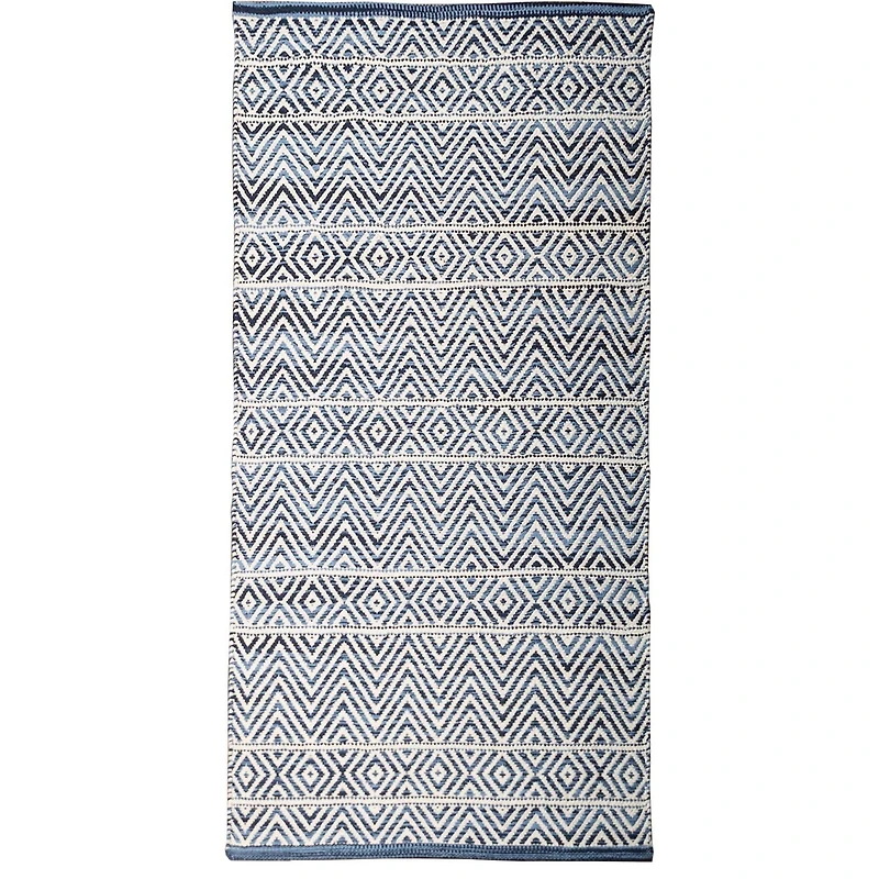 Tapis tissé à plat en coton à chevrons Fabstyles pour salon, couloir, patio