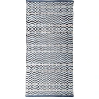 Tapis tissé à plat en coton à chevrons Fabstyles pour salon, couloir, patio