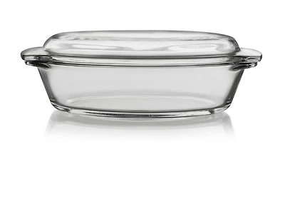 Oval glass Casserole Dish with glass lid