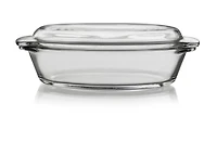 Oval glass Casserole Dish with glass lid