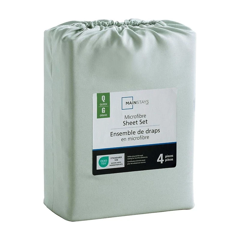 Ensemble de draps en microfibre doux et facile d'entretien Mainstays – Solide