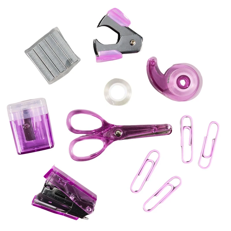 Ensemble de papeterie de bureau mini U Style, thème nœud Kit essentiel de rentrée 9-en-1