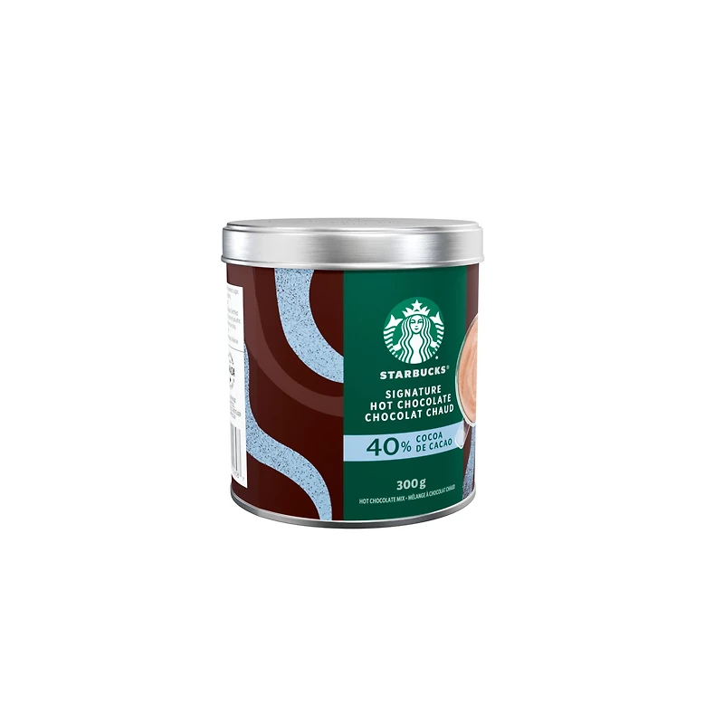 STARBUCKS MÉLANGE À CHOCOLAT CHAUD SIGNATURE, 40 % de cacao, fièrement préparé au Canada avec du cacao provenant à 100 % de sources durables Rainforest Alliance, contenant de 300 g 300.000 300g