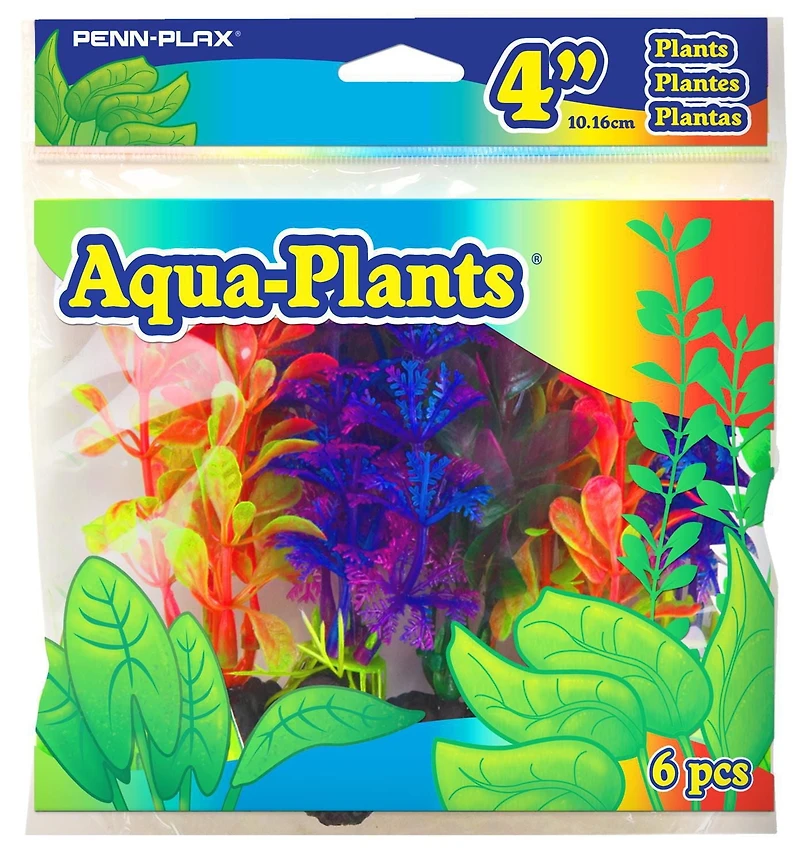 Penn-Plax 4 po- Plantes colorées Aquarium plante pack