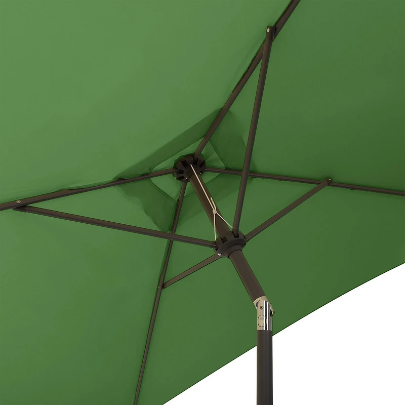 Parasol d'extérieur inclinable en tissu durable carré CorLiving de 6,5 pi x 6,5 pi avec cadre en acier et base remplissable