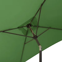 Parasol d'extérieur inclinable en tissu durable carré CorLiving de 6,5 pi x 6,5 pi avec cadre en acier et base remplissable