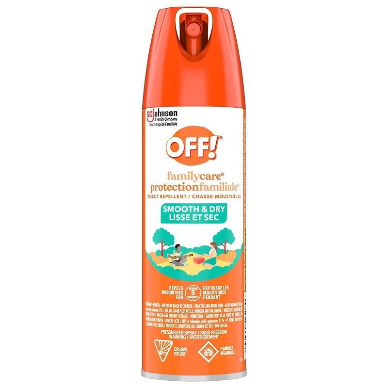 OFF! Aérosol chasse-moustiques protection familiale avec formule en poudre, 113 ml