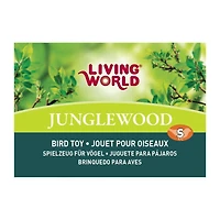 Living World Junglewood Bird Toy Wood Peg with Ropes, Leather Strips and Beads, Wood bird toy