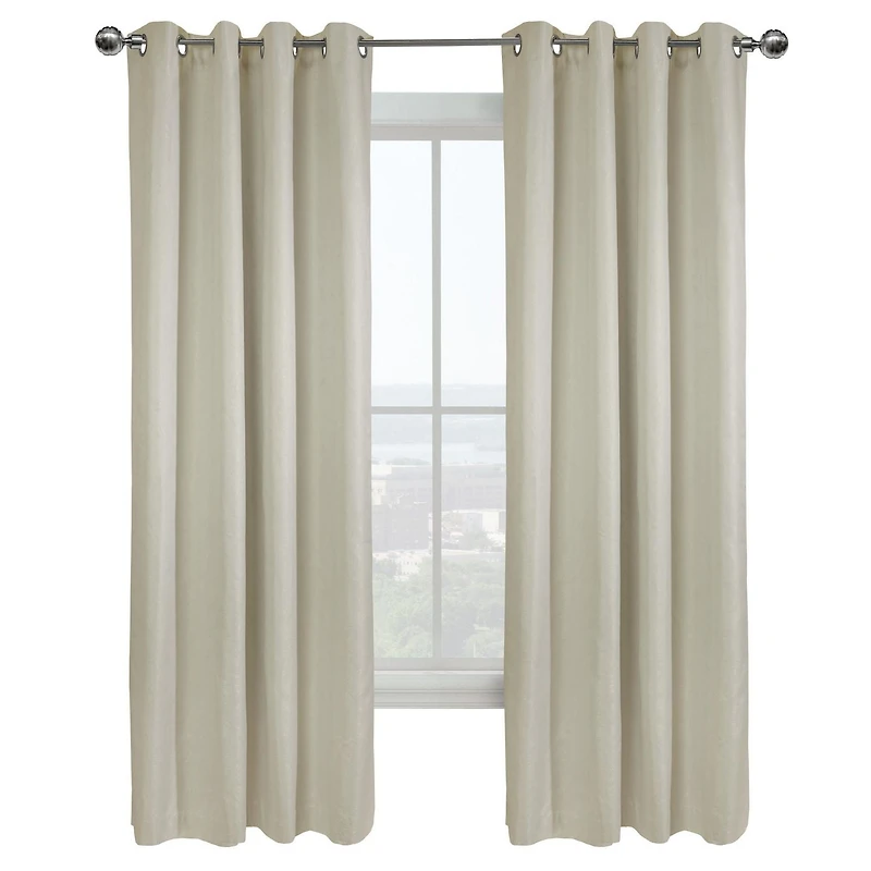 Vada 100% Blackout Grommet Curtain Panel Pair 52" x 95" each in Off-white